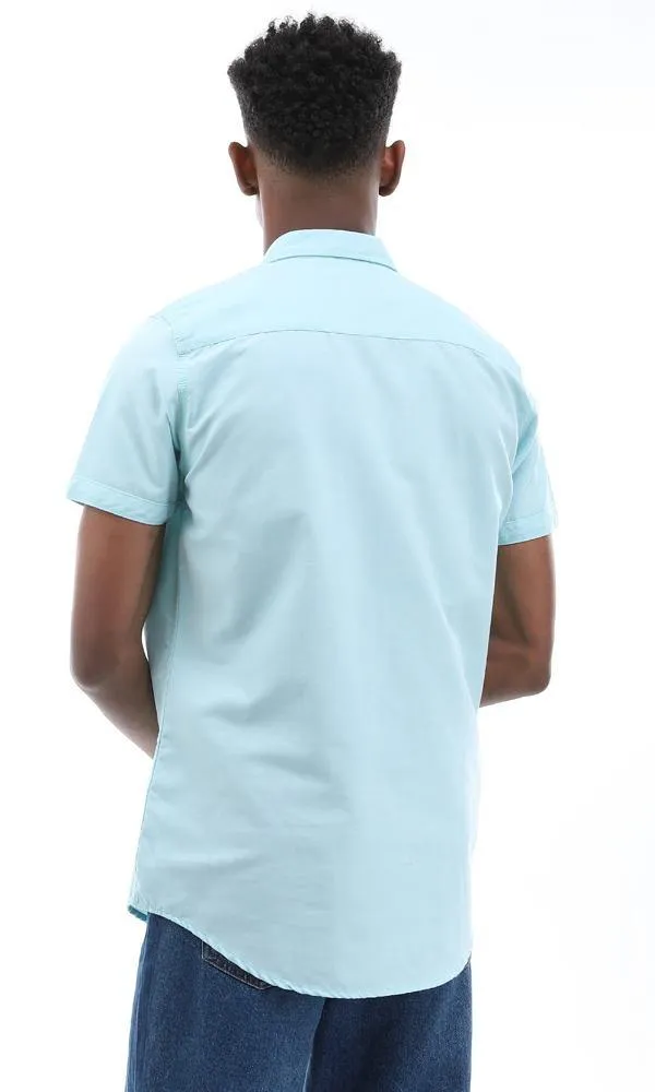 57233 Mint Short Sleeves Basic Buttoned Shirt