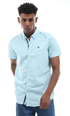 57233 Mint Short Sleeves Basic Buttoned Shirt