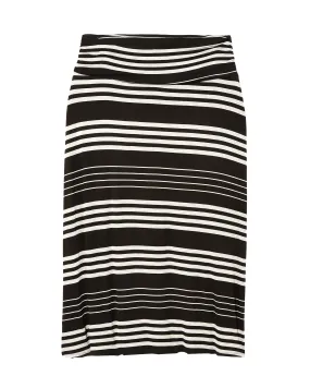 Adriatic Ruched Foldover Maxi Skirt | Black / Light Grey