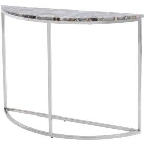 Agate Crescent Console Table On Nickel Frame