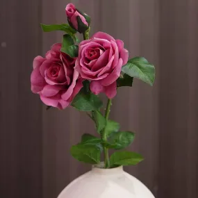 Andrea Silicone Rose Artificial Flower | Vase Not Included