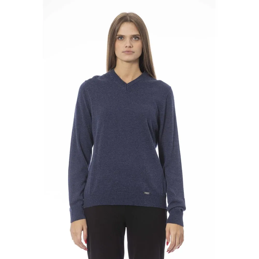 Baldinini Trend Blue Wool Women Sweater