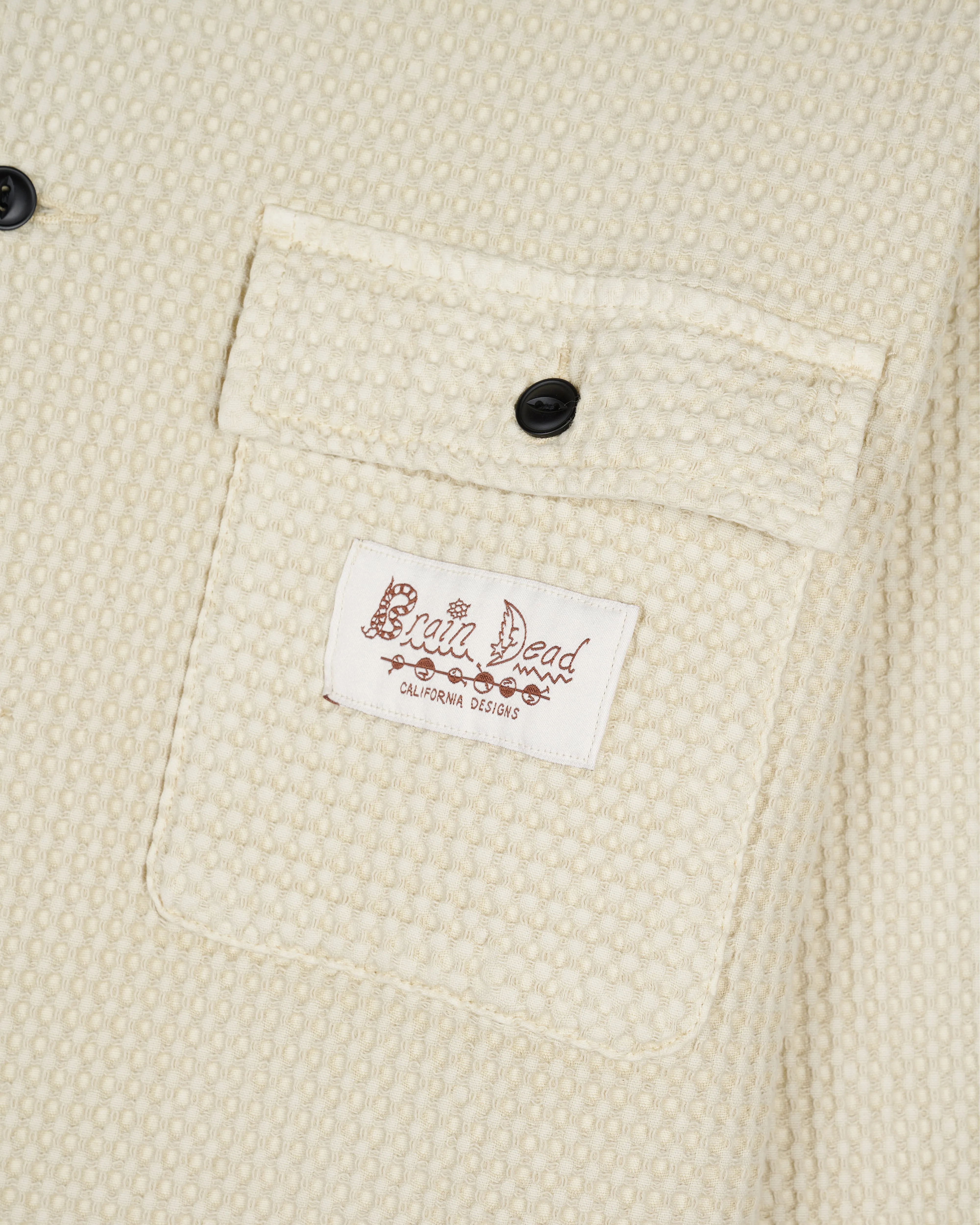 Brain Dead - Men's Waffle Button Front Shirt - (Tan)