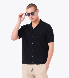 Check Knitted Shirt Black