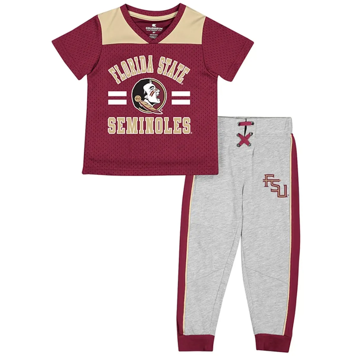 Colosseum Toddler Florida State Seminoles/Seminole Logo Design Football Uniform - Garnet/Grey