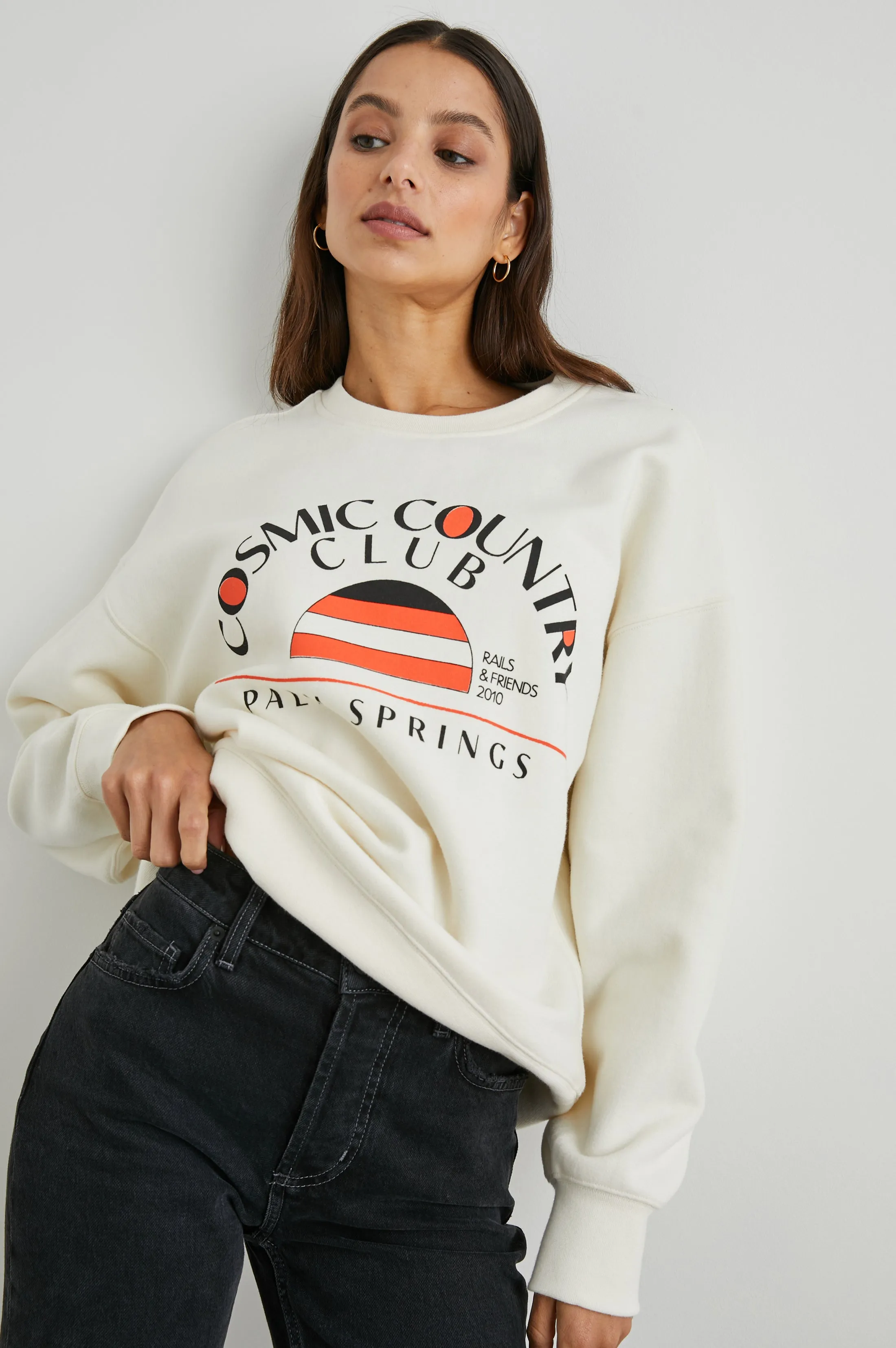 COSMIC COUNTRY CLUB SWEATSHIRT - WINTER WHITE