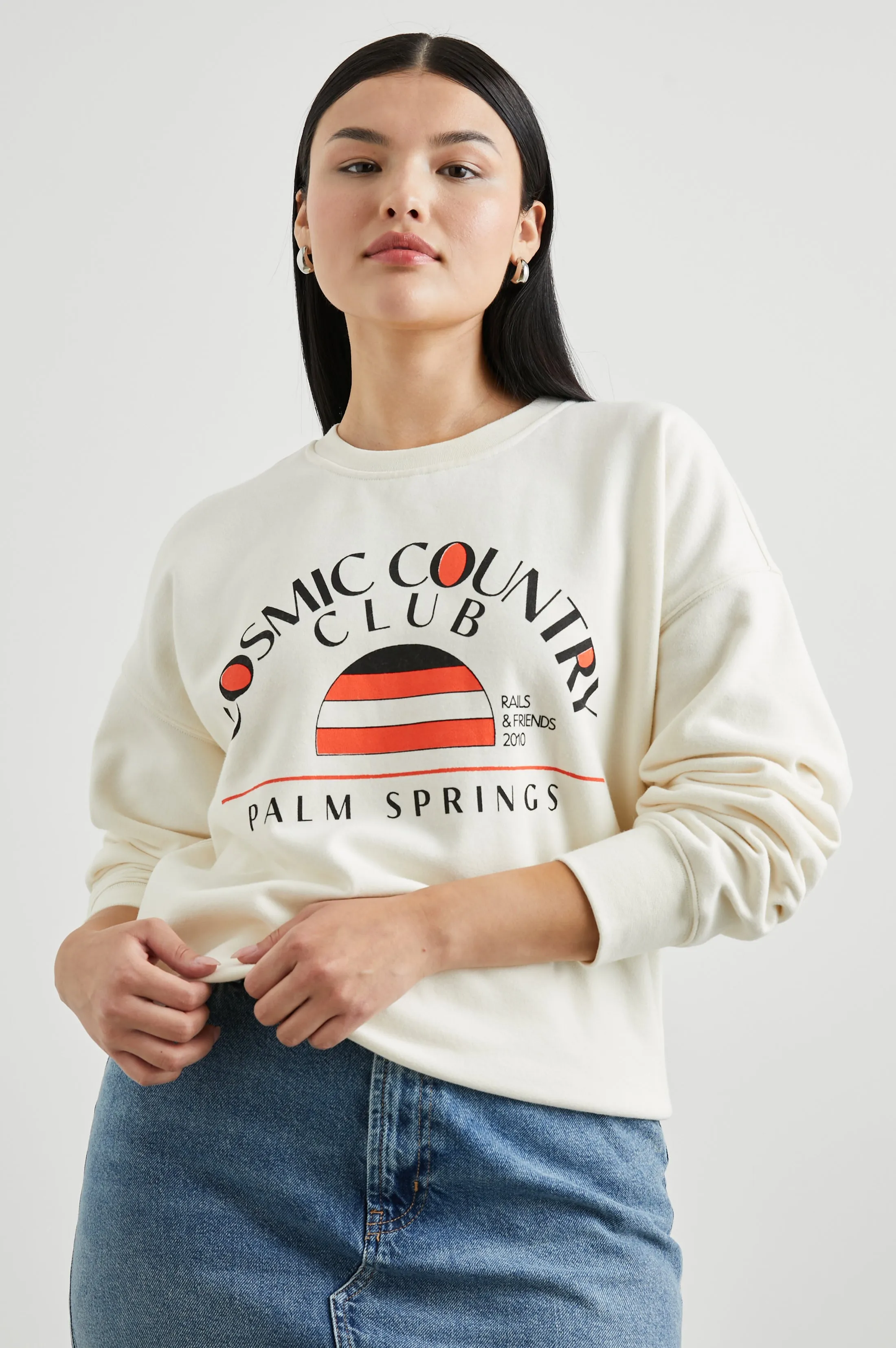 COSMIC COUNTRY CLUB SWEATSHIRT - WINTER WHITE