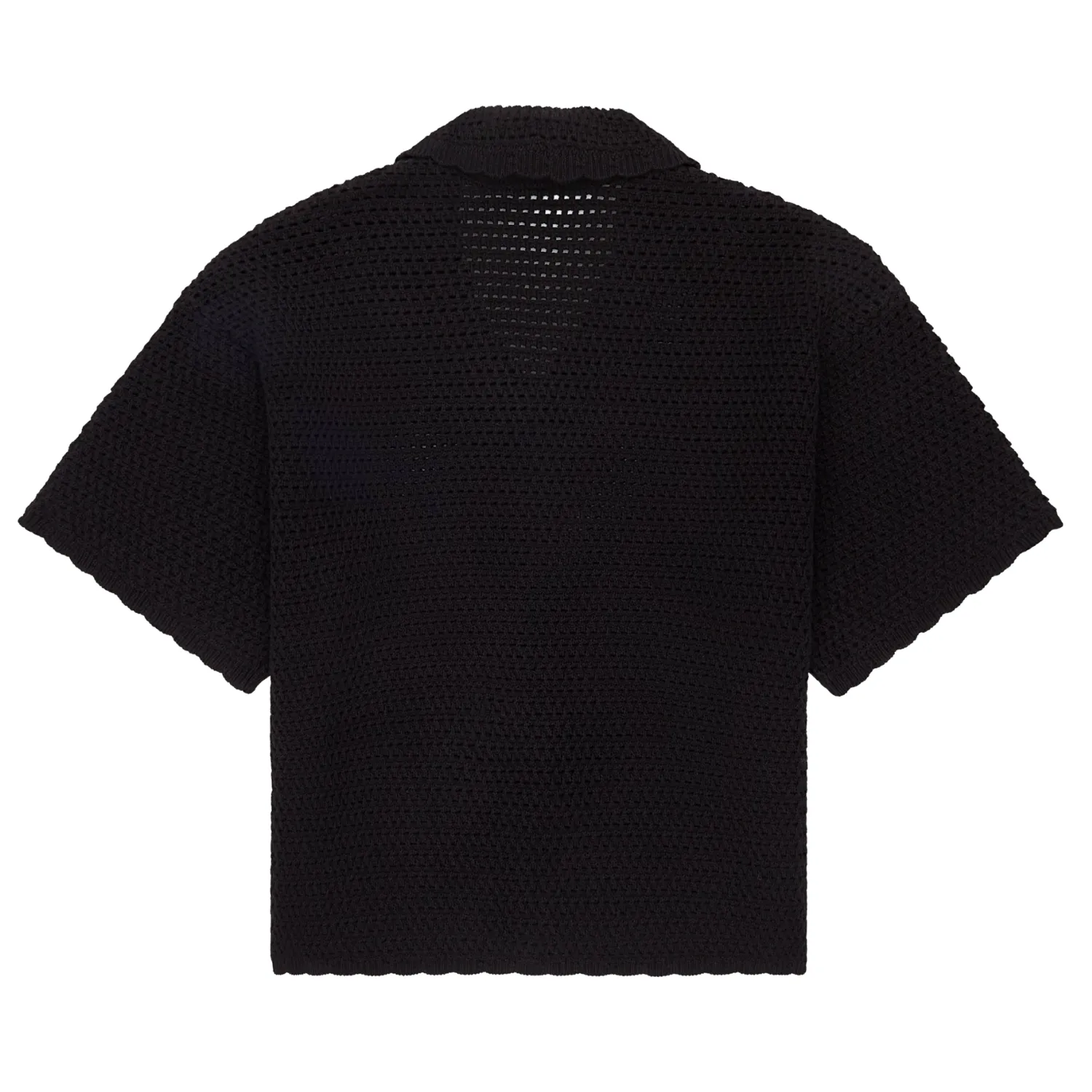 Crochet Cropped Shirt - Black