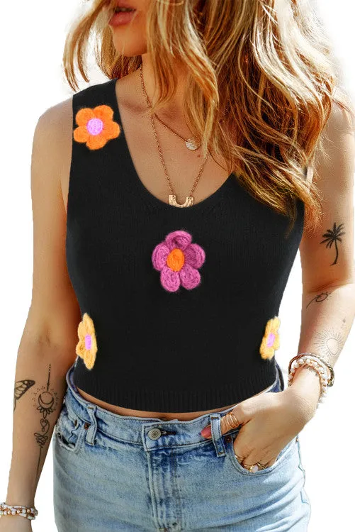 Crochet Flower KnitbTank Top