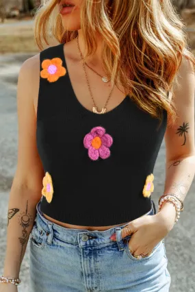 Crochet Flower KnitbTank Top