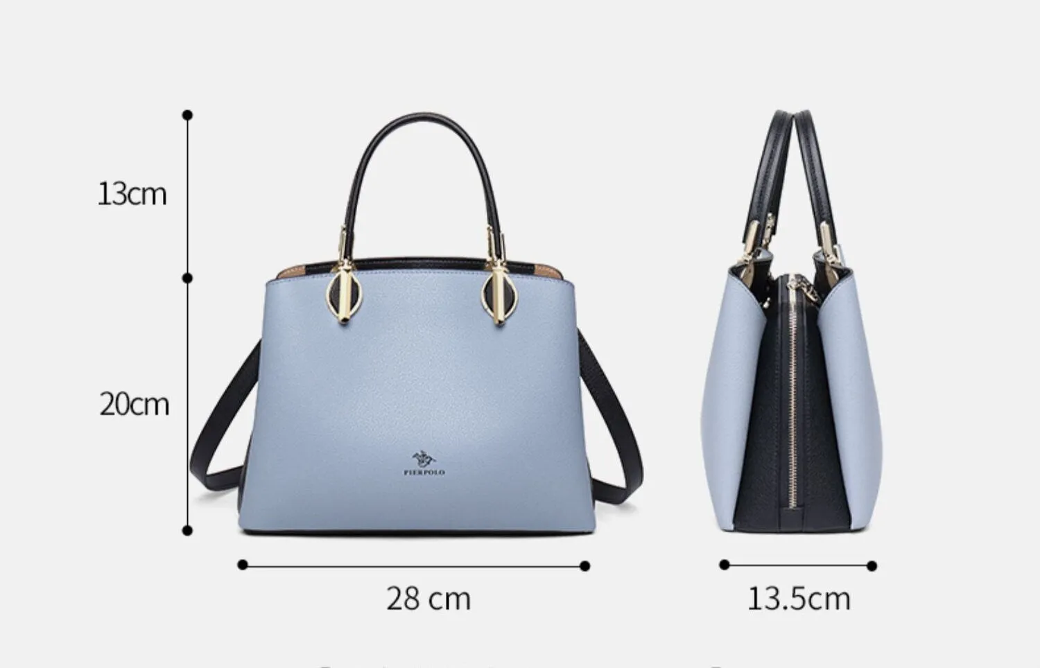 Cute Blue Contrast Color Minimalist Simple Luxury Cow Leather Genuine Leather Handbag for Women, Shoulder Bag, Crossbody Bag, Messenger Bag