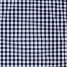 Dressmaking Corded Gingham - Navy Blue