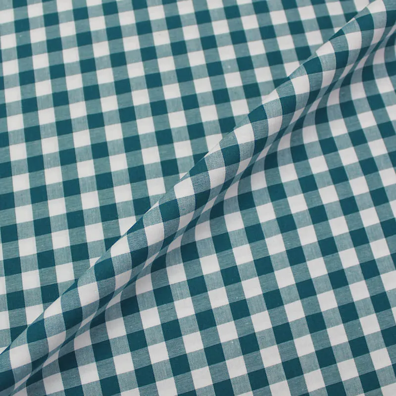 Dressmaking Cotton Gingham - Wide Width - Petrol and White