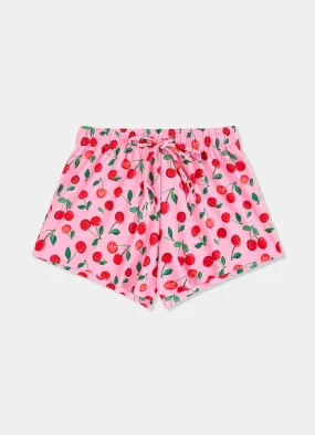 Girls Fluted Swim Short - Cherry