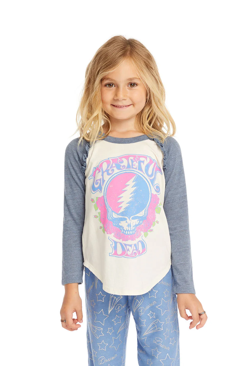 Grateful Dead Skull & Roses Baseball Tee