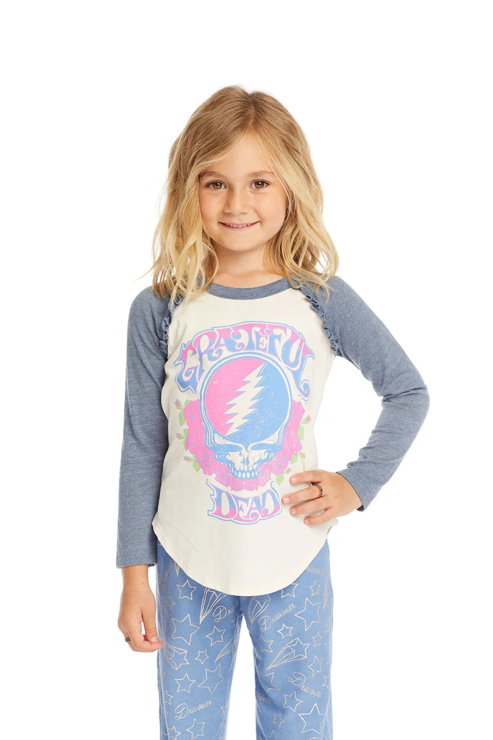 Grateful Dead Skull & Roses Baseball Tee