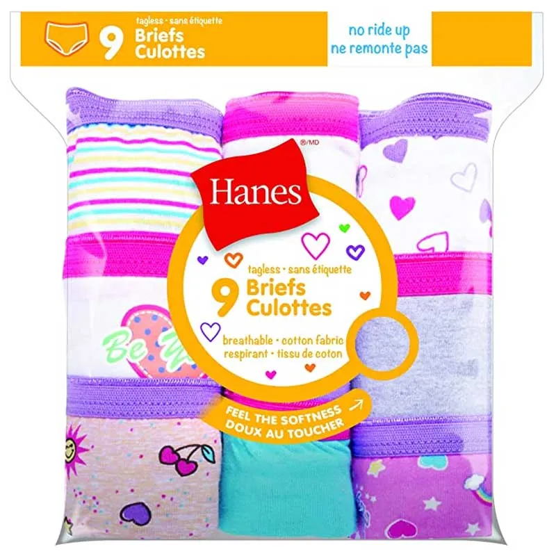 Hanes Girls 9 Pack Briefs