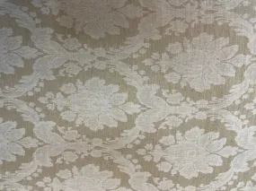 Italian Cotton/Linen Damask Jacquard - Natural & Off-White