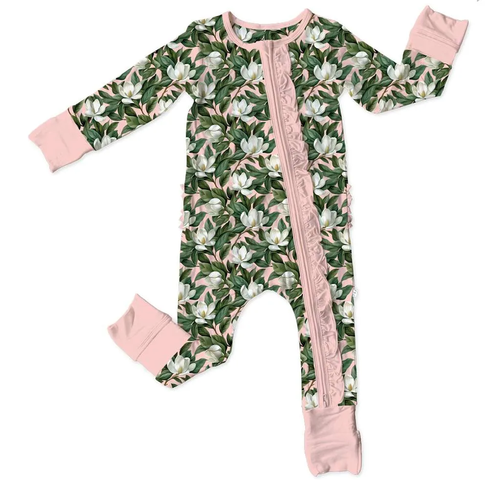 Magnolia Bamboo Ruffle Convertible Footie