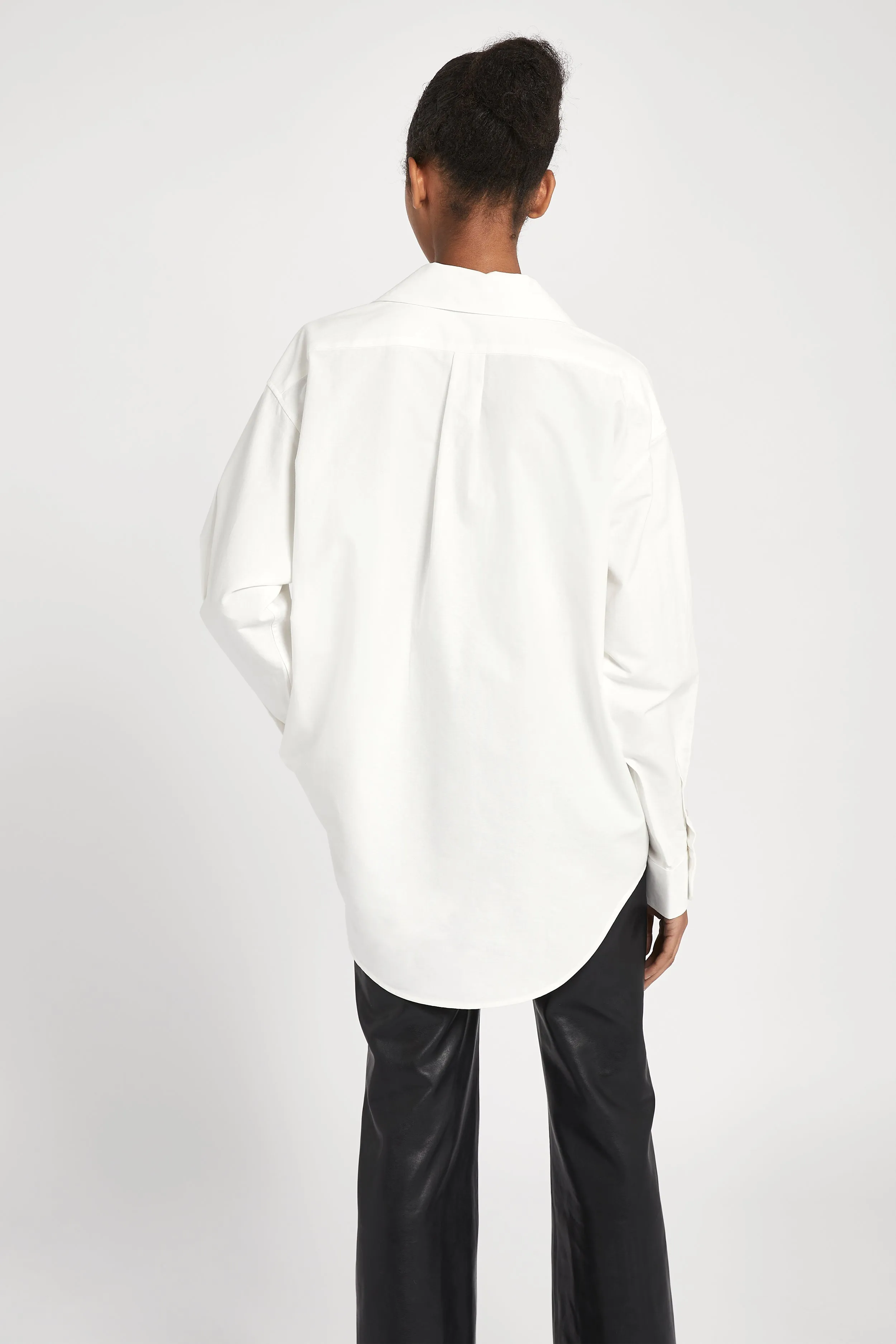 Masculine Oversized Cotton Shirt - White