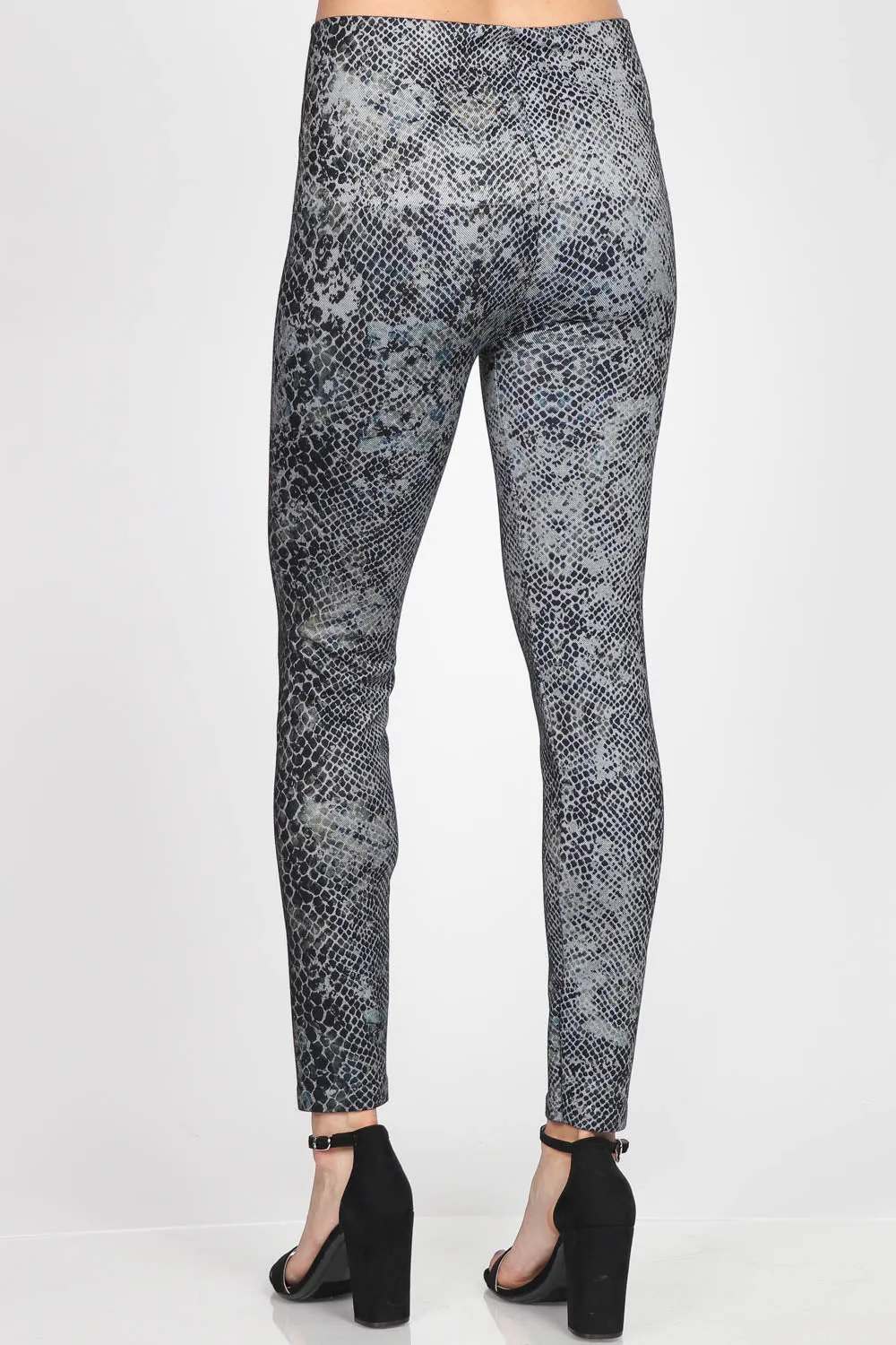 Mediterranea Silver Snakeskin Print Leggings