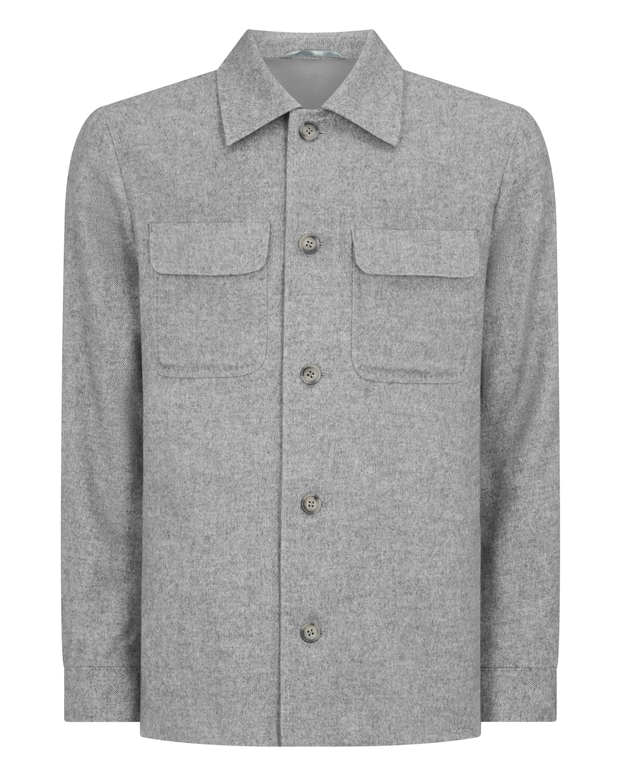 Men's Scala Herringbone Overshirt Grey