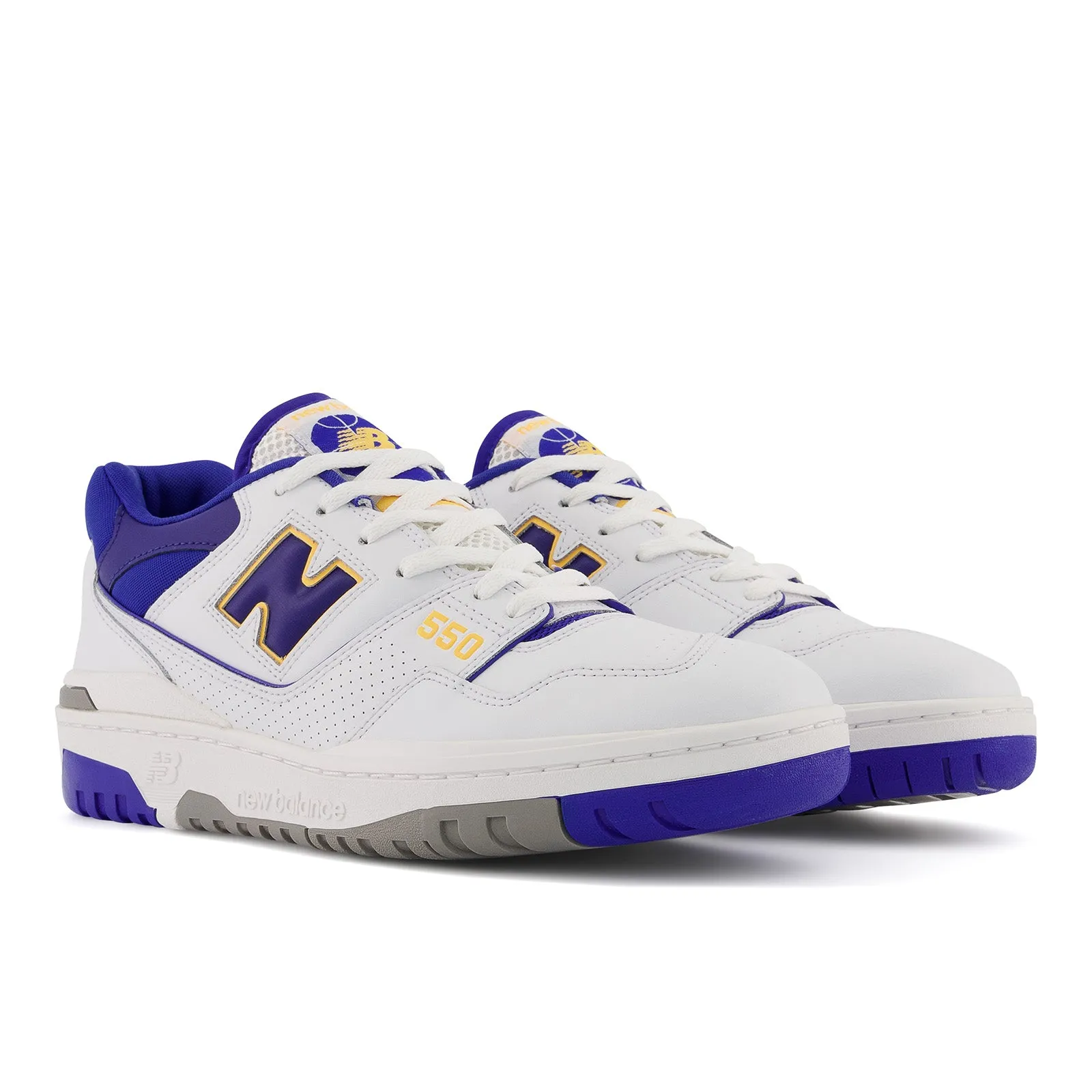 New Balance Men's 550 Lakers Shoes - White / Purple / Gold