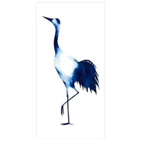 "Ink Drop Crane 2" Frameless Free Floating Tempered Glass Panel Graphic Wall Art