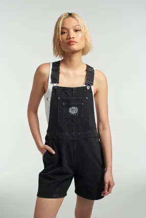 Ragged Black Dungaree Shorts