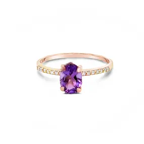 Rose Gold Amethyst Ring