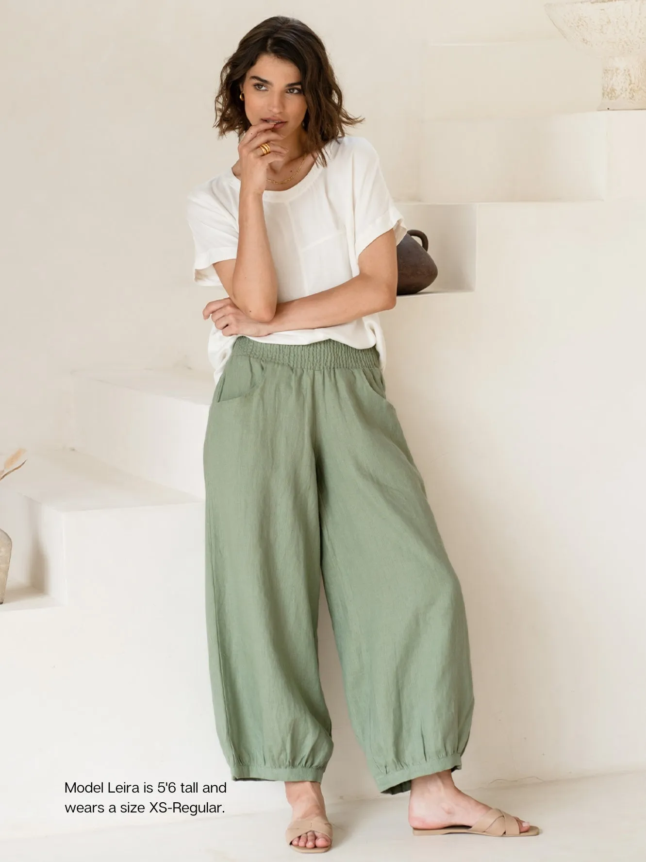 Sadhu French Linen Pants Moss