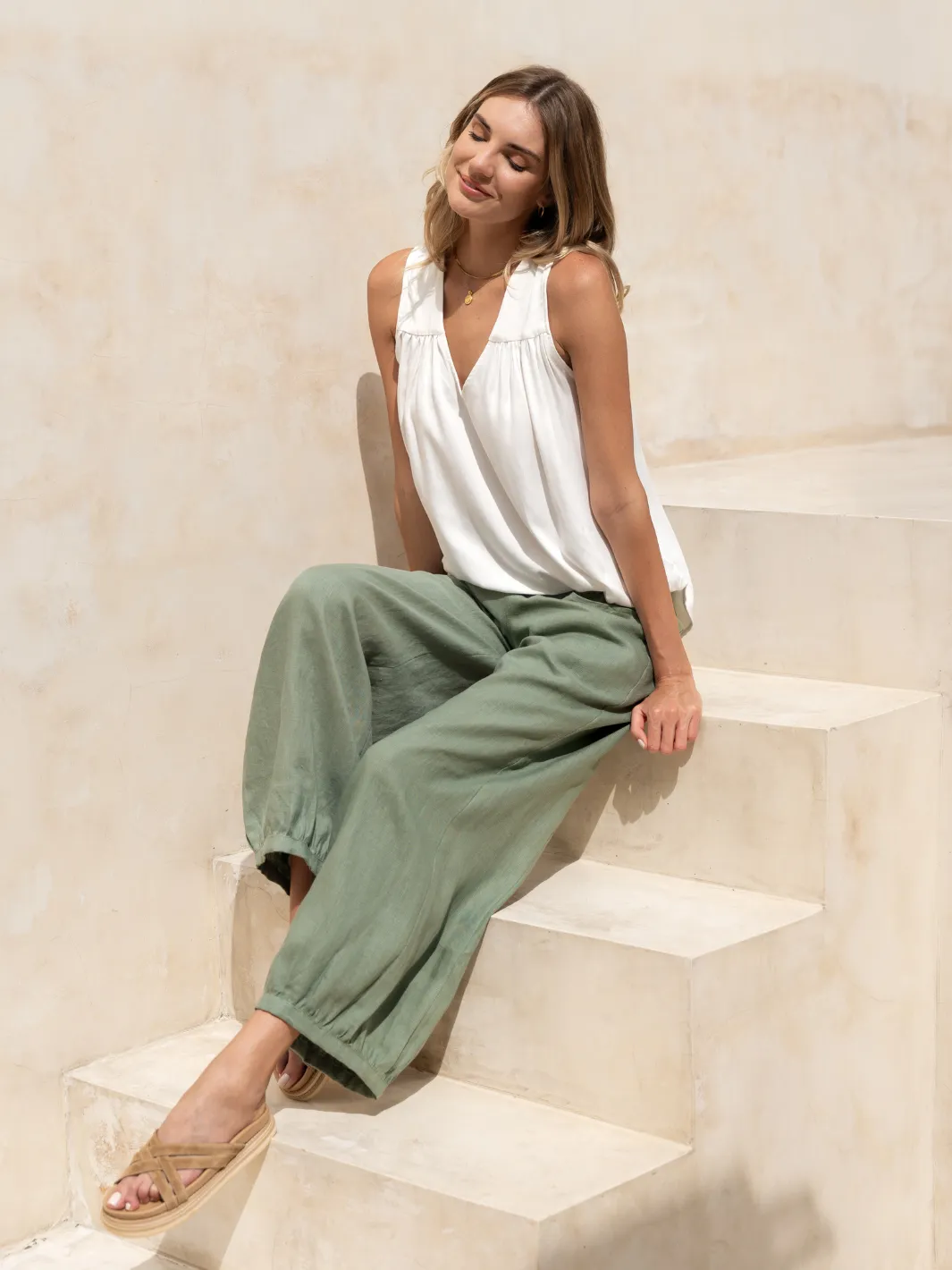 Sadhu French Linen Pants Moss