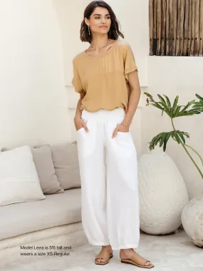 Sadhu French Linen Pants White