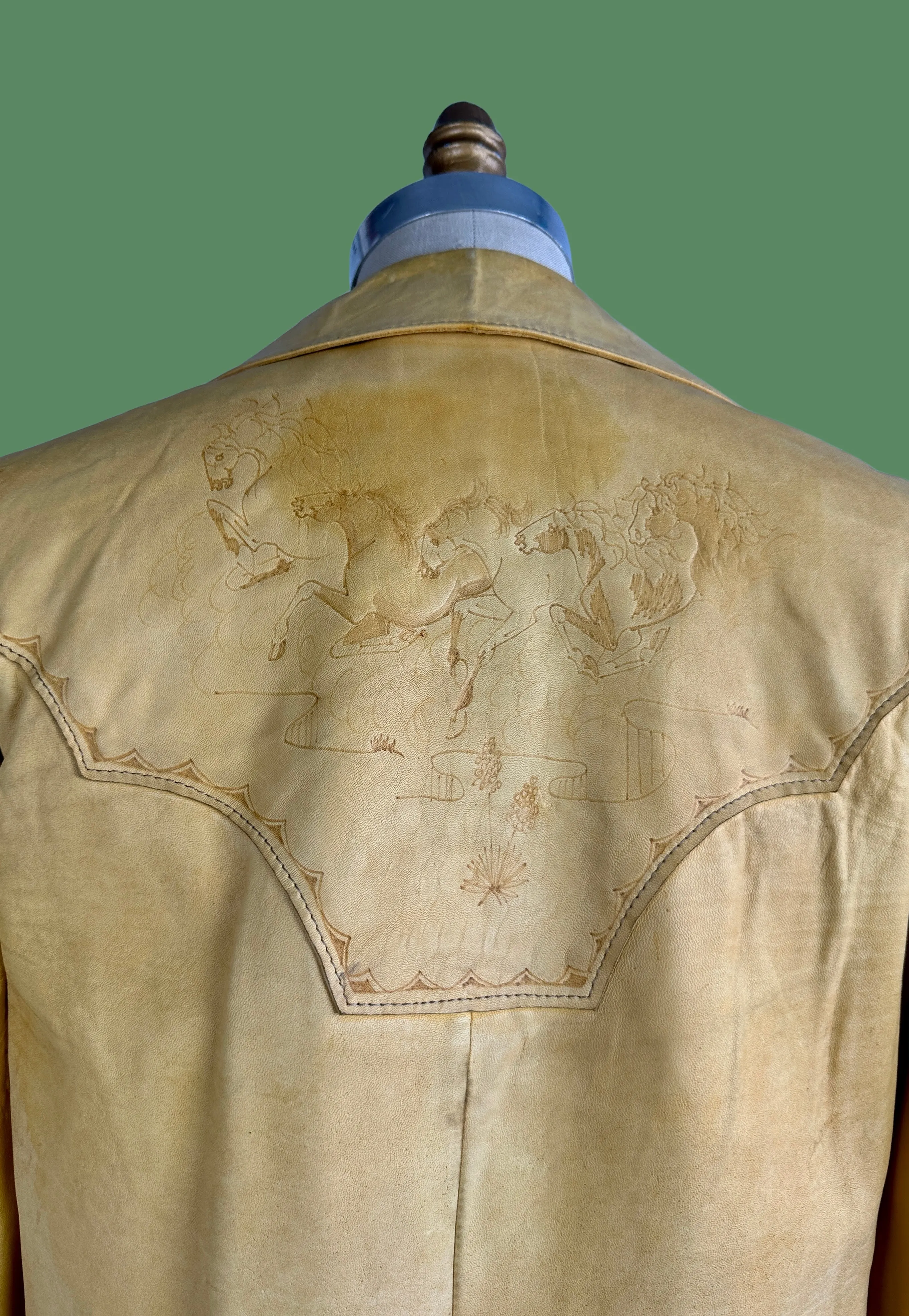 SANTA FE LEATHER Co 70s Western Deerskin Jacket & Pants • Mens Small