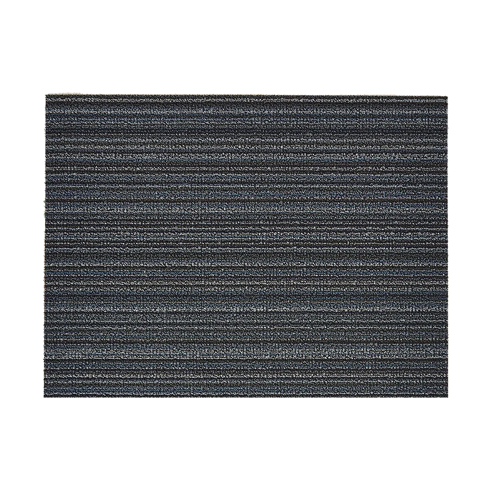 SKINNY STRIPE SHAG MAT, BLUE