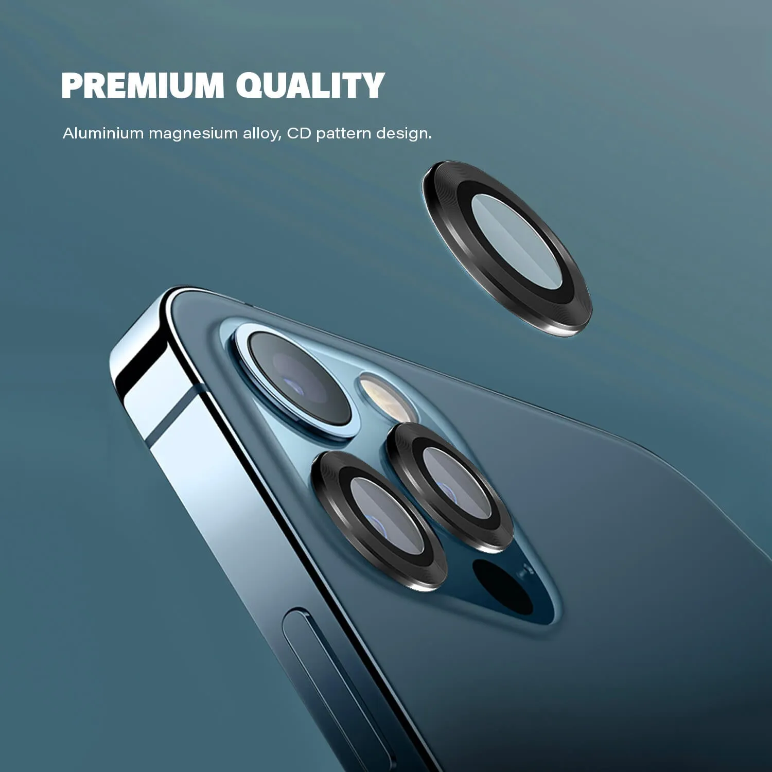 Tough On iPhone 12 Pro Rear Camera Glass Protector Black