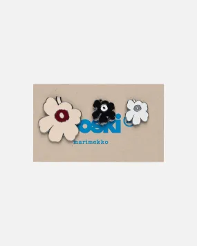 unikko pumpuli set of 3 enamel pins - soft neutrals