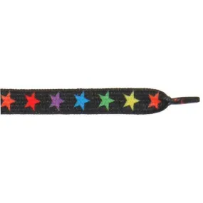 Wholesale Printed Flat 9/16 - Colorful Stars (12 Pair Pack) Shoelaces