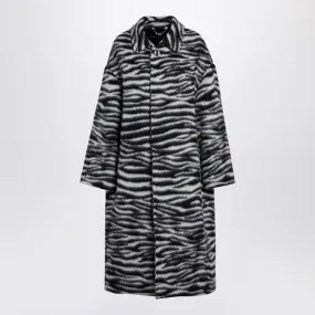 ZEBRA PATTERN COAT IN TEXTURED WOOL BLEND